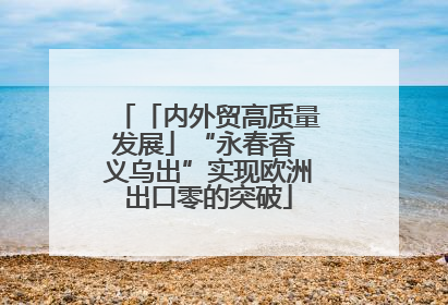 「内外贸高质量发展」“永春香 义乌出”实现欧洲出口零的突破