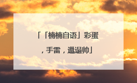 「楠楠自语」彩蛋，手雷，邋遢帅