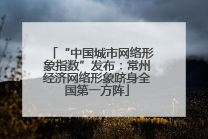 “中国城市网络形象指数”发布：常州经济网络形象跻身全国第一方阵