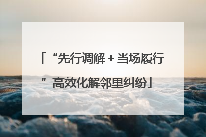 “先行调解＋当场履行”高效化解邻里纠纷