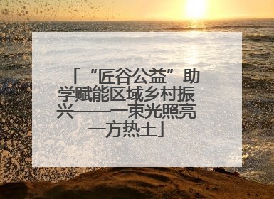 “匠谷公益”助学赋能区域乡村振兴——一束光照亮一方热土