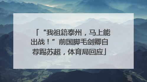 “我祖籍泰州，马上能出战！”前国脚毛剑卿自荐踢苏超，体育局回应