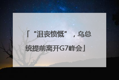 “沮丧愤慨”，乌总统提前离开G7峰会