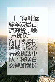 “海鲜运输车凌晨占道卸货，噪声扰民” 海口博爱街道城市综合行政执法中队：将联合交警加强长堤路一带巡逻
