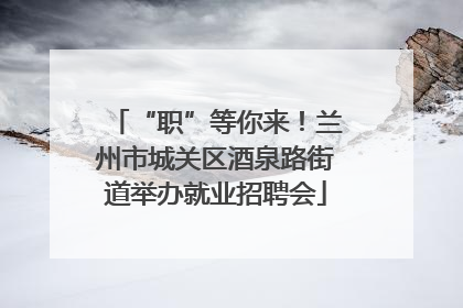 “职”等你来！兰州市城关区酒泉路街道举办就业招聘会