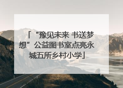 “豫见未来 书送梦想”公益图书室点亮永城五所乡村小学