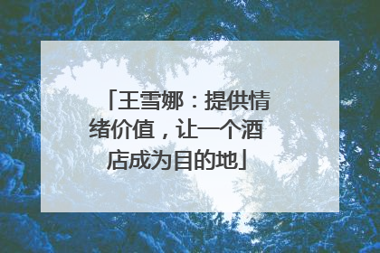 王雪娜：提供情绪价值，让一个酒店成为目的地