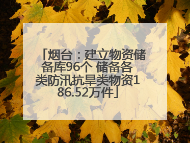 烟台：建立物资储备库96个 储备各类防汛抗旱类物资186.52万件