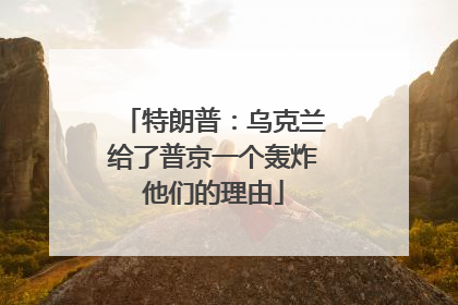 特朗普：乌克兰给了普京一个轰炸他们的理由