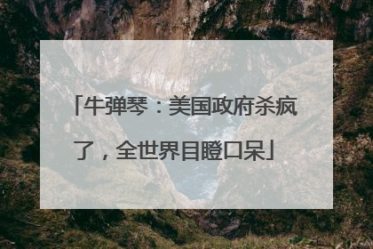 牛弹琴：美国政府杀疯了，全世界目瞪口呆