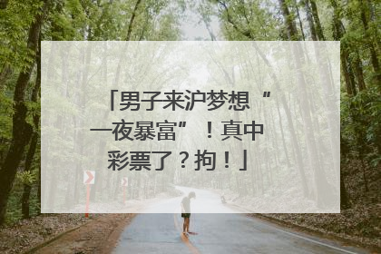 男子来沪梦想“一夜暴富”！真中彩票了？拘！