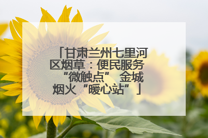 甘肃兰州七里河区烟草：便民服务“微触点” 金城烟火“暖心站”