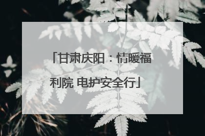 甘肃庆阳：情暖福利院 电护安全行