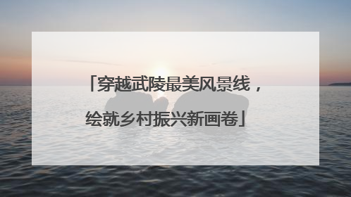 穿越武陵最美风景线，绘就乡村振兴新画卷