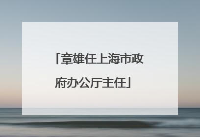 章雄任上海市政府办公厅主任