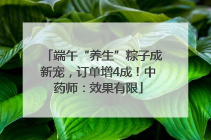 端午“养生”粽子成新宠，订单增4成！中药师：效果有限