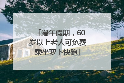 端午假期，60岁以上老人可免费乘坐萝卜快跑