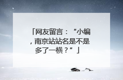 网友留言：“小编，南京站站名是不是多了一横？”
