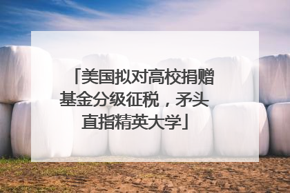 美国拟对高校捐赠基金分级征税，矛头直指精英大学