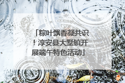 粽叶飘香凝共识！淳安县大墅镇开展端午特色活动