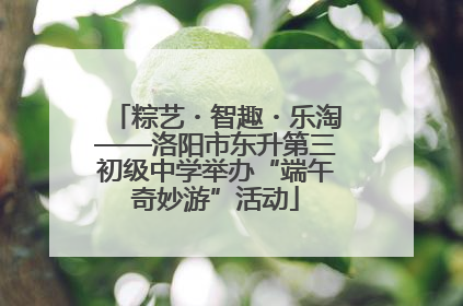 粽艺・智趣・乐淘——洛阳市东升第三初级中学举办“端午奇妙游”活动