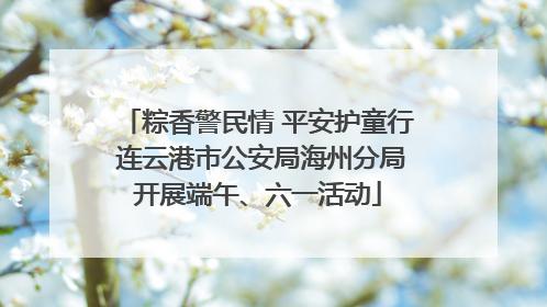粽香警民情 平安护童行 连云港市公安局海州分局开展端午、六一活动