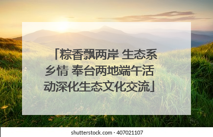 粽香飘两岸 生态系乡情 奉台两地端午活动深化生态文化交流