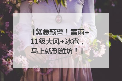 紧急预警！雷雨+11级大风+冰雹，马上就到潍坊！