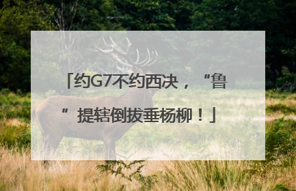 约G7不约西决，“鲁”提辖倒拔垂杨柳！
