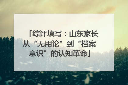 综评填写：山东家长从“无用论”到“档案意识”的认知革命