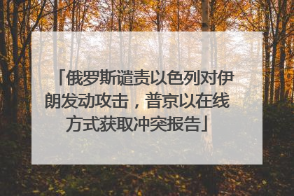 俄罗斯谴责以色列对伊朗发动攻击，普京以在线方式获取冲突报告