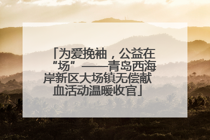为爱挽袖，公益在“场”——青岛西海岸新区大场镇无偿献血活动温暖收官