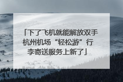 下了飞机就能解放双手 杭州机场“轻松游”行李寄送服务上新了