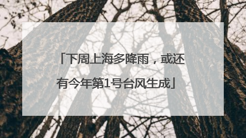 下周上海多降雨，或还有今年第1号台风生成