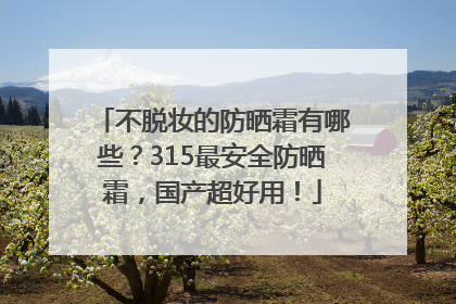 不脱妆的防晒霜有哪些？315最安全防晒霜，国产超好用！
