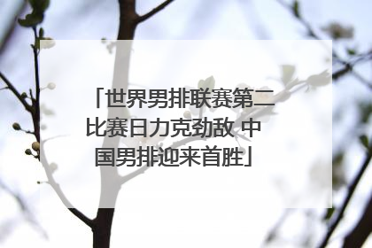 世界男排联赛第二比赛日力克劲敌 中国男排迎来首胜