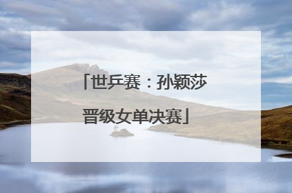 世乒赛：孙颖莎晋级女单决赛