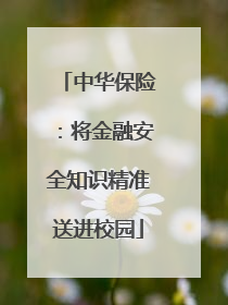 中华保险：将金融安全知识精准送进校园