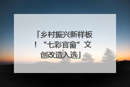 乡村振兴新样板！“七彩官畲”文创改造入选