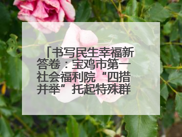 书写民生幸福新答卷：宝鸡市第一社会福利院“四措并举”托起特殊群体美好生活