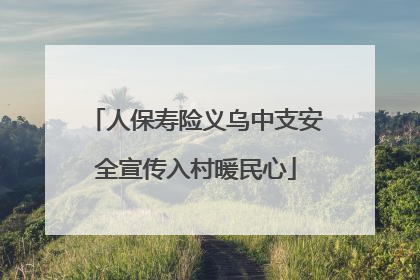 人保寿险义乌中支安全宣传入村暖民心