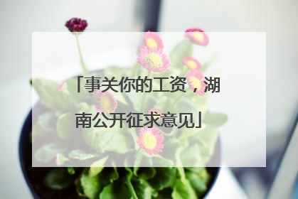 事关你的工资，湖南公开征求意见