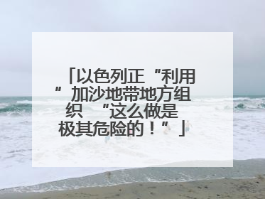 以色列正“利用”加沙地带地方组织  “这么做是极其危险的！”