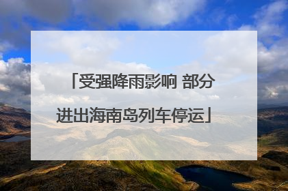 受强降雨影响 部分进出海南岛列车停运