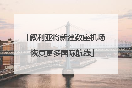 叙利亚将新建数座机场 恢复更多国际航线