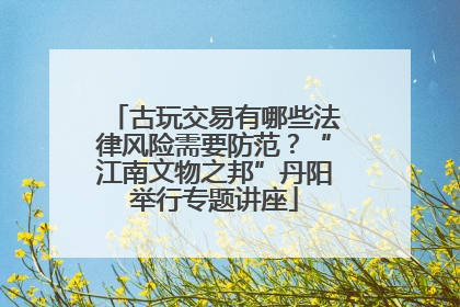 古玩交易有哪些法律风险需要防范？“江南文物之邦”丹阳举行专题讲座