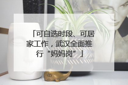 可自选时段、可居家工作，武汉全面推行“妈妈岗”
