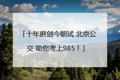 十年磨剑今朝试 北京公交 助您考上985！
