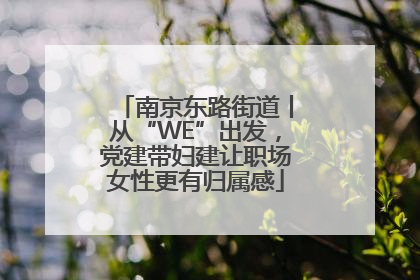 南京东路街道丨从“WE”出发，党建带妇建让职场女性更有归属感