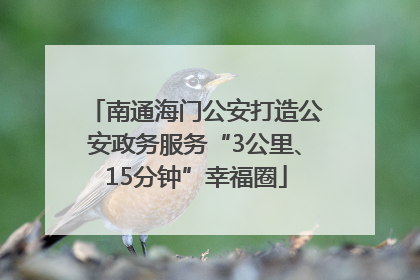 南通海门公安打造公安政务服务“3公里、15分钟”幸福圈
